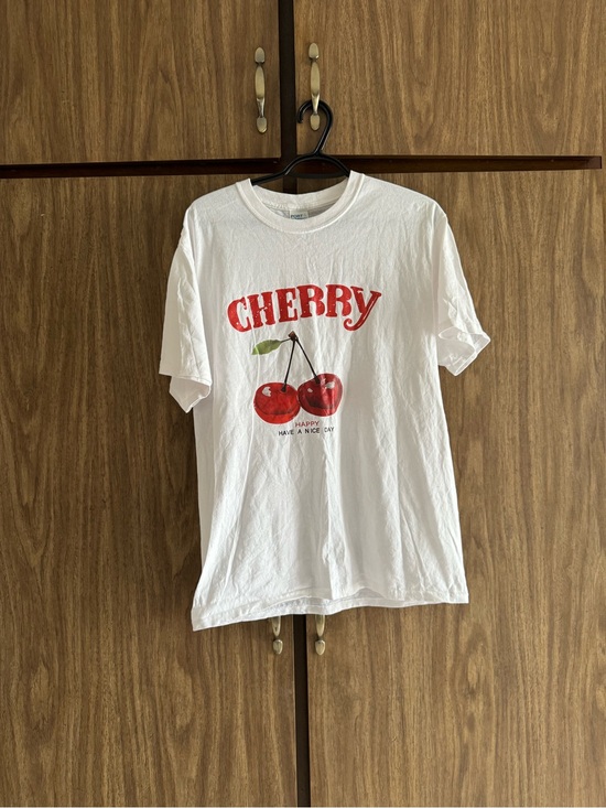 Port and Company Tops - CHERRY Graphic Tee with Red Cherry Print